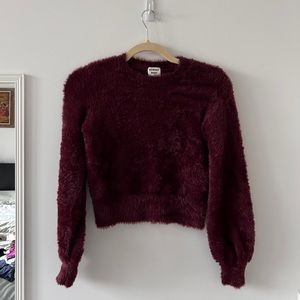 Cropped fluffy sweater
